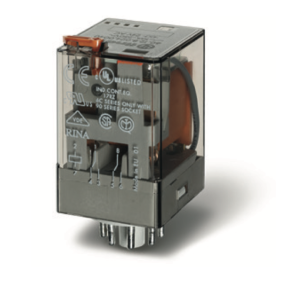 Relè industriale terminali Faston bobina 12V DC 2 contatti 10A Finder 601290120040
