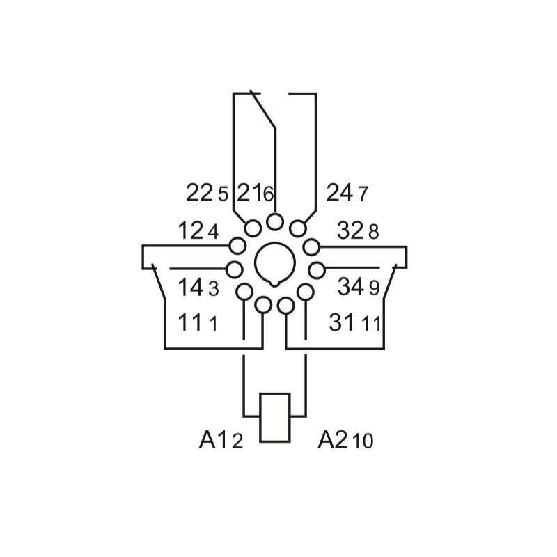 Relè industriale terminali Faston bobina 110V AC 3 contatti 10A Finder 601381100040