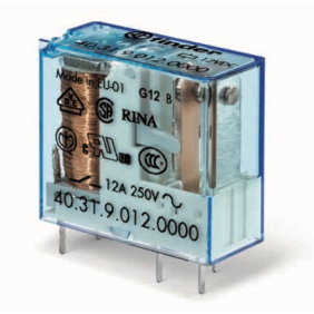 Relè industriale terminali Faston bobina 24V DC 1 contatto 10A Finder 403190240000