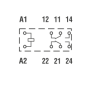 Relè industriale terminali Faston bobina 24V DC 2 contatti 8A Finder 405290240000