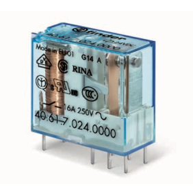 Relè industriale terminali Faston bobina 12V AC 1 contatto 16A Finder 406180120000