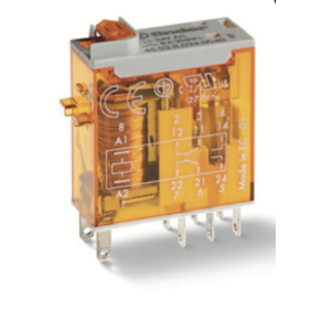 Relè industriale terminali Faston bobina 230V AC 2 contatti 8A Finder 465282300040