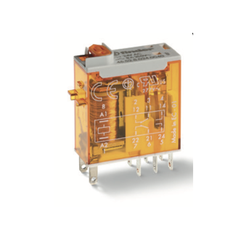 Relè industriale terminali Faston bobina 230V AC 2 contatti 8A Finder 465282300040