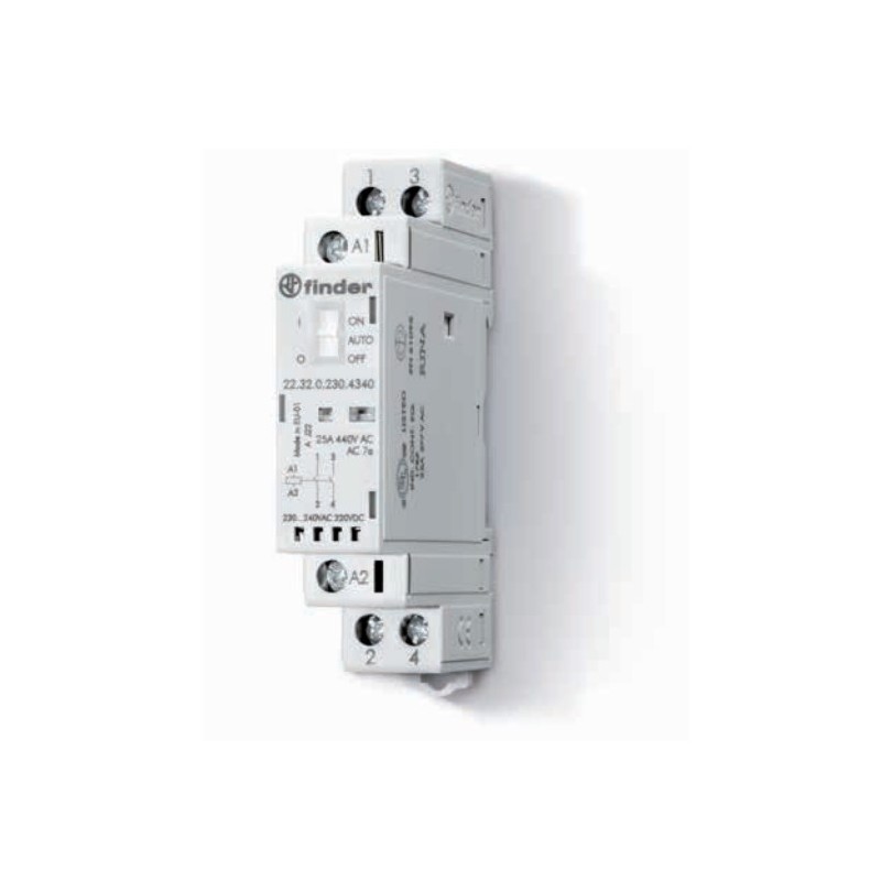 Contattore modulare 25 A 2 contatti Finder 223202304340