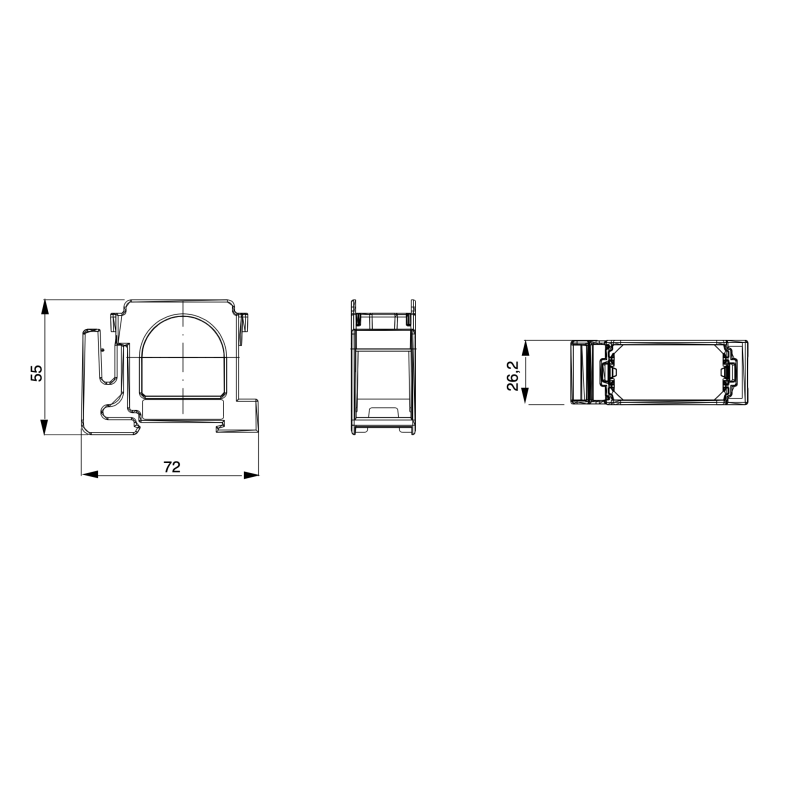 Supporto per Montaggio 1 modulo su Guida Din GW16841