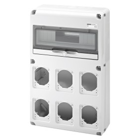 Quadro Din 14 Moduli e 6 Flange 16/32A IP44/67 GW68008N