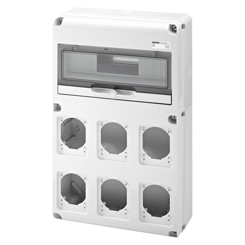 Quadro Din 14 Moduli e 6 Flange 16/32A IP44/67 GW68008N