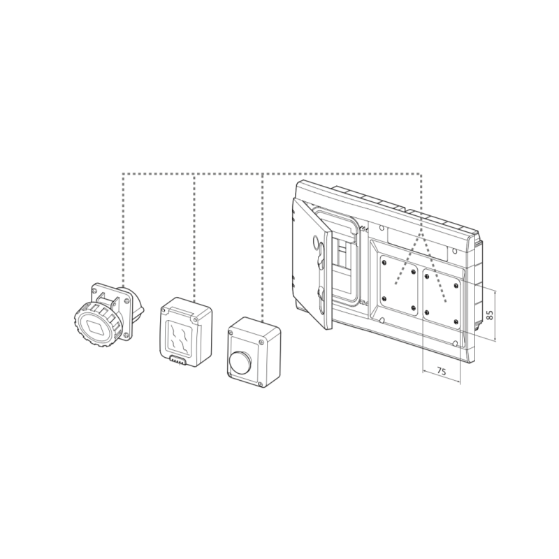 Quadretto Combinato da Incasso Stagno Grigio Modulare 1+2 Moduli IP55 GW48686