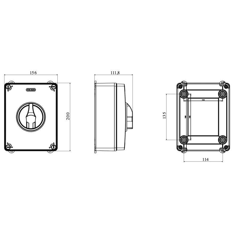Sezionatore Rotativo HP 4 Poli 63A Lucchettabile IP66 GW70438P