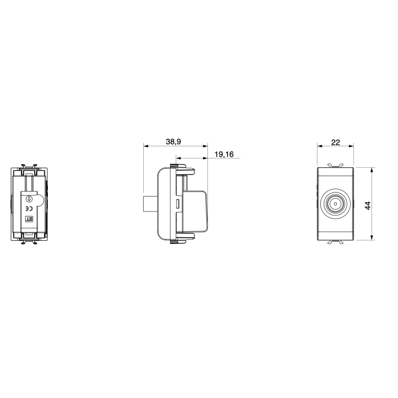 Presa Tv/Sat Diretta Femmina Bianca Chorus Gewiss GW10371