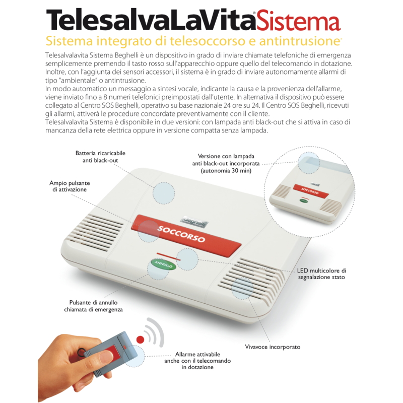 Centrale TeleSalvalavita Beghelli 3112N