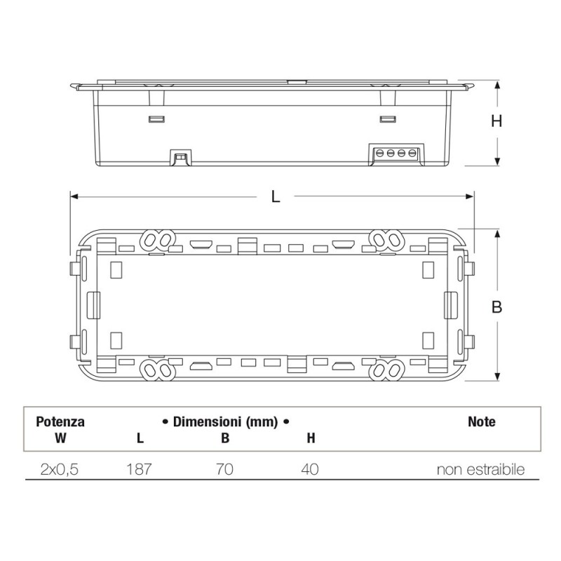 Lampada di Emergenza da Incasso Fruttoluce 6 Led SE/SA Beghelli 4605