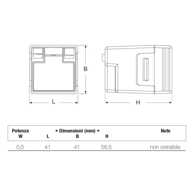 Lampada di Emergenza da Incasso Fruttoluce 2 Led SE/SA Beghelli 4602
