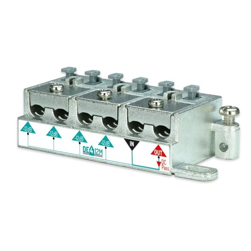 Derivatore Fracarro 4 Uscite 12 dB a morsetto DE412M