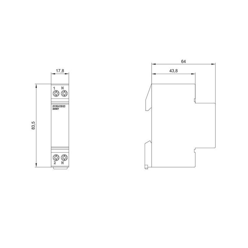Sezionatore Portafusibile da 10,3X38mm 32A 1P+N Siemens 3NW7053