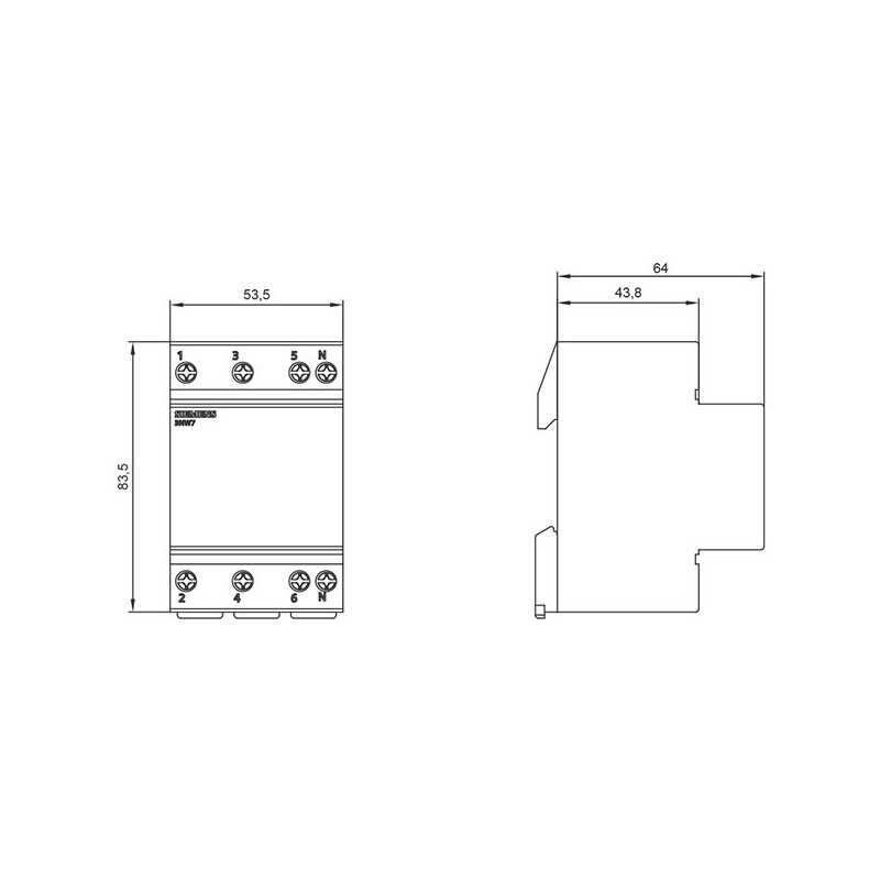 Sezionatore Portafusibile da 10,3X38mm 32A 3P+N Siemens 3NW7063