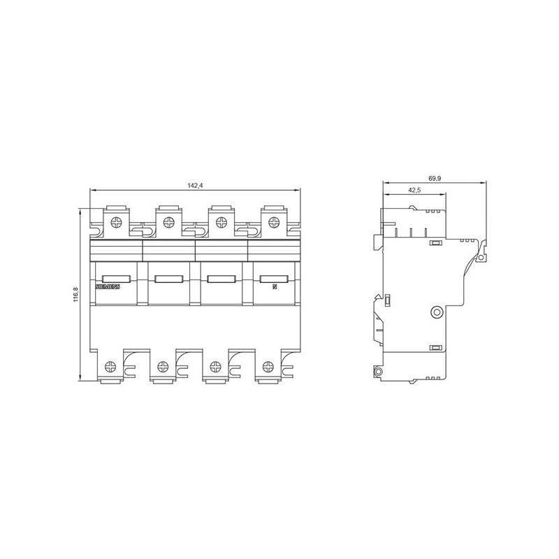 Sezionatore Portafusibile da 22X58mm 100A 3P+N Siemens 3NW7261