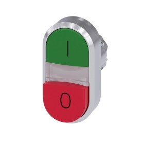 Pulsante  dopio piatto verde e rosso 0/1 Siemens 3SU10503BB420AK0