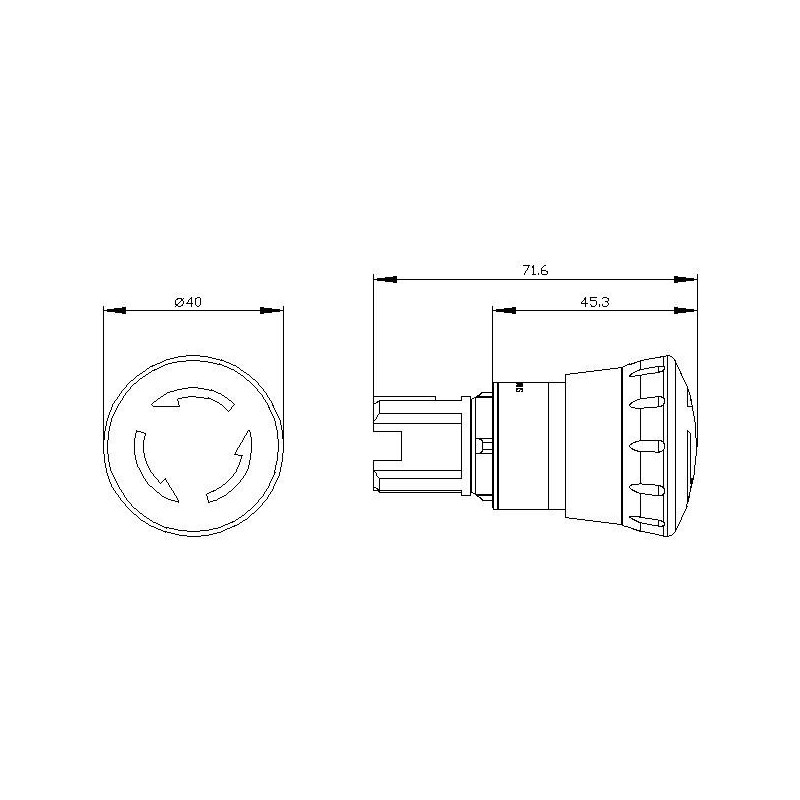 Pulsante a Fungo di Emergenza Rosso a Rotazione Siemens 3SU10501JB200AA0