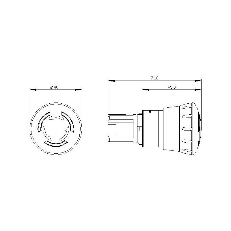 Pulsante Luminoso di Emergenza a Fungo con Rotazione Siemens 3SU10511HB200AA0
