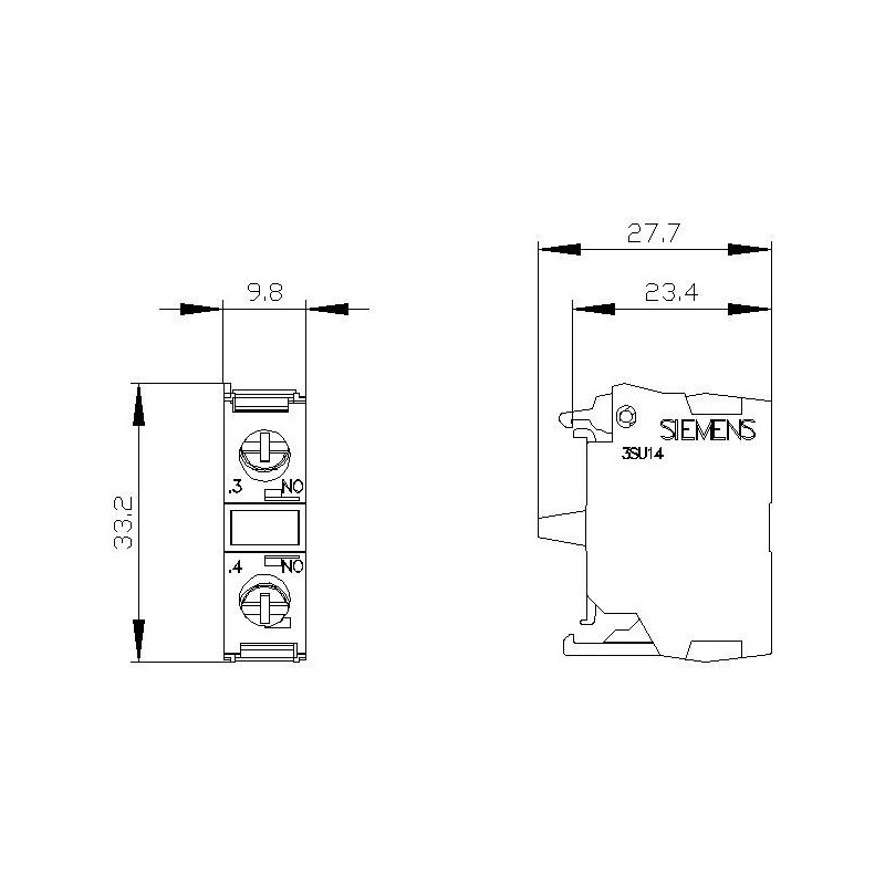 Modulo 1 Contatto Normalmente Aperto Siemens 3SU14001AA101BA0
