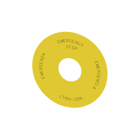 Targhetta Gialla 4 Lingue Diametro Esterno 75mm Siemens 3SU19000BC310NB0