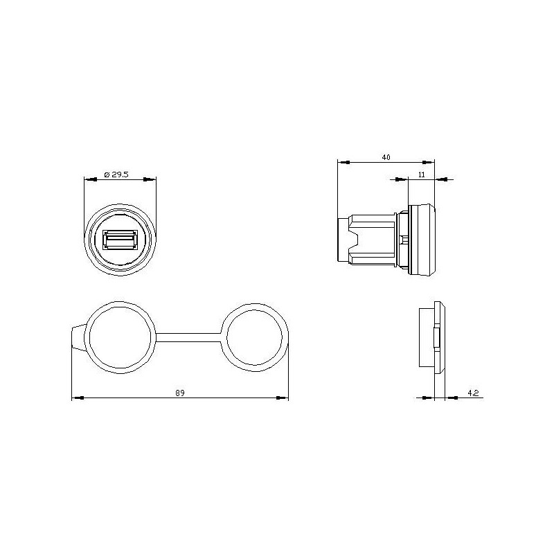 Collegamento USB Argento Siemens 3SU19500GA800AA0