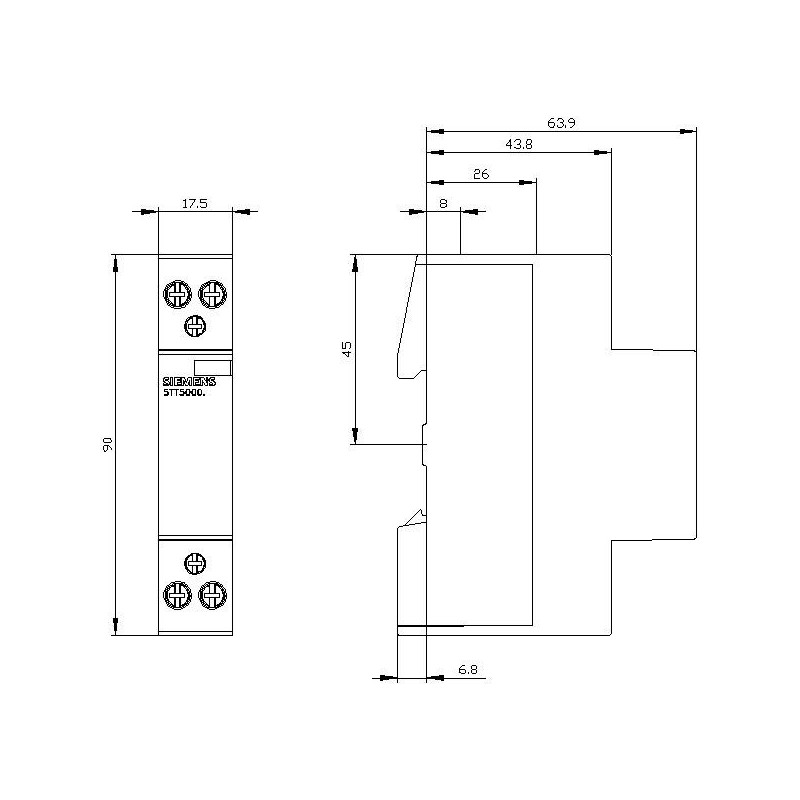 Contattore Accessoriabile NO 2P 20A 24V/AC Siemens 5TT58002
