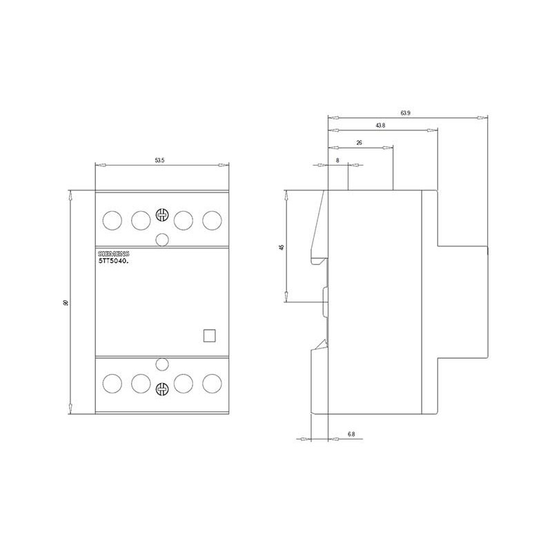 Contattore Accessoriabile NO 4P 40A 230V/AC Siemens 5TT50400