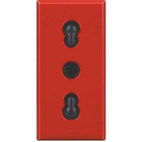 Presa Bipasso 10/16A Rosso Bticino Axolute H4180R