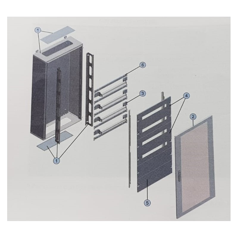 Quadro completo da Parete Alpha 630 144 Moduli 1200x600x250 Siemens 8GK99880KL02 esploso