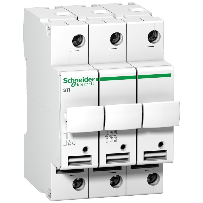 Sezionatore Portafusibili 3 Poli 32A 10,3X38 3 Moduli Schneider A9N15656