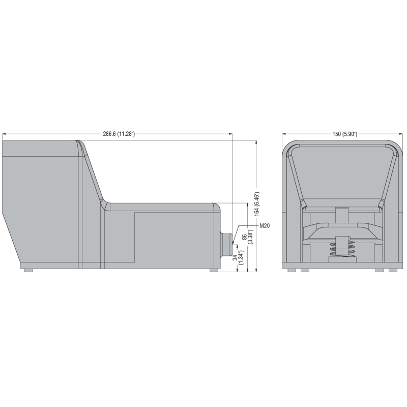 Interruttore a Pedale Serie K Esecuzione Chiusa Lento 1NA+1NC e Custodia in Plastica Lovato KG200L11