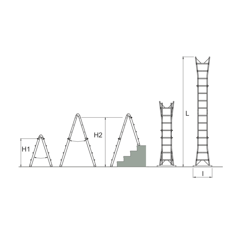 Scala Telescopica 8+8 Gradini in Alluminio Frigerio SCA 1970/16