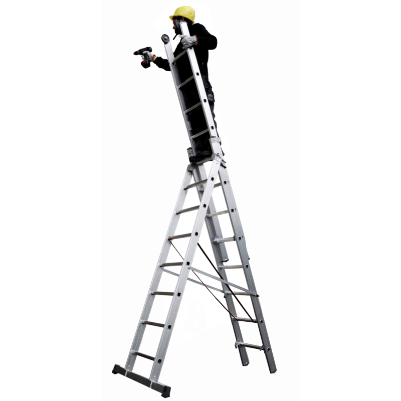 Scala Multiuso 3 Tronchi in Alluminio e Base Stabilizzatrice Frigerio SCA 3047Z/10