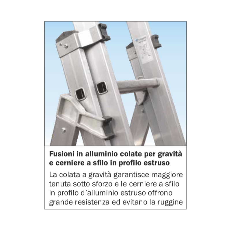 Scala Multiuso 3 Tronchi in Alluminio e Base Stabilizzatrice Frigerio SCA 3047Z/10