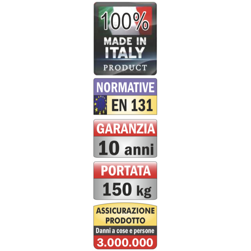 Scala Multiuso 3 Tronchi in Alluminio e Base Stabilizzatrice Frigerio SCA 3047Z/10