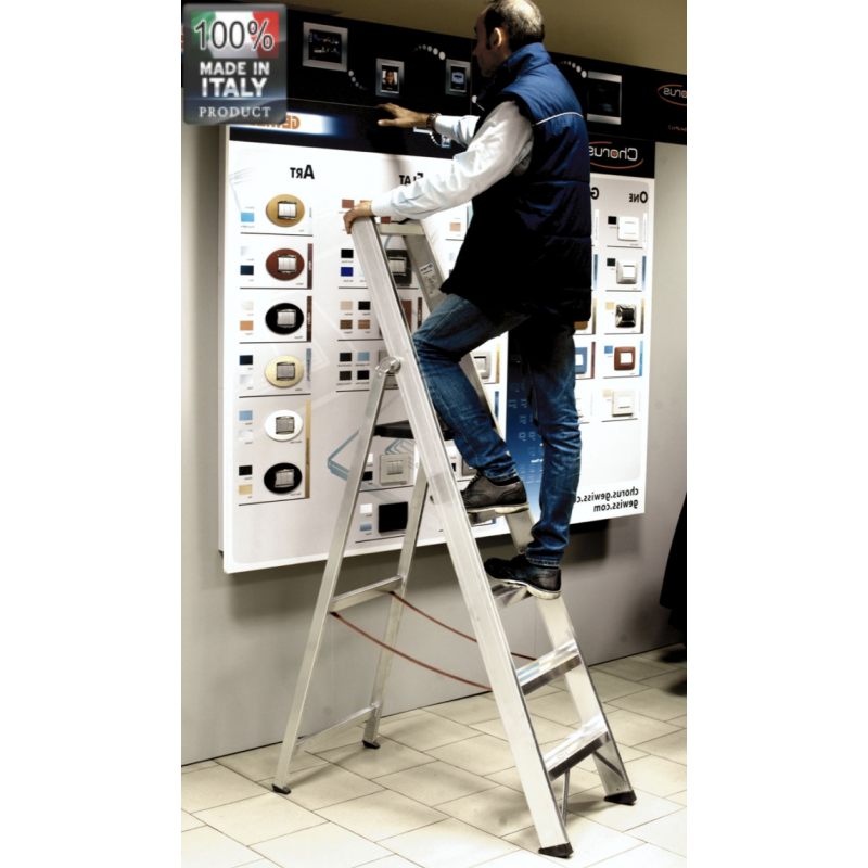 Scala Professionale a Cavalletto con Parapetto in Alluminio Frigerio SCA 6026/05