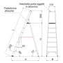 Scala Professionale a Cavalletto con Parapetto in Alluminio Frigerio SCA 6026/05