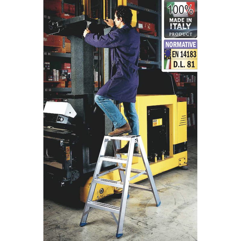 Sgabello Professionale con Doppia Salita in Alluminio Frigerio SCA 6033/04