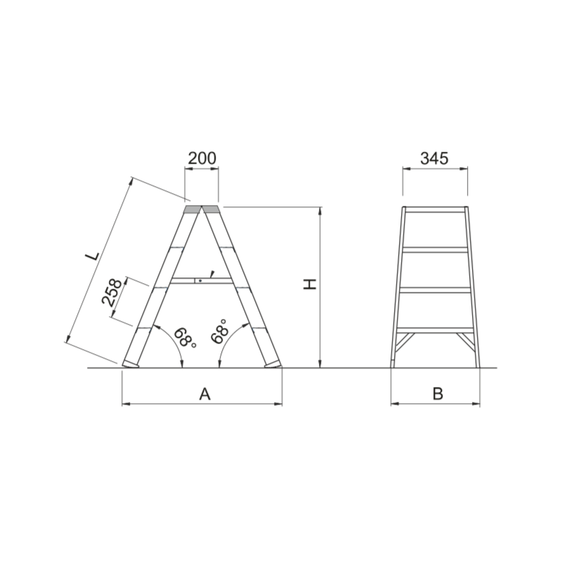 Sgabello Professionale con Doppia Salita in Alluminio Frigerio SCA 6033/04