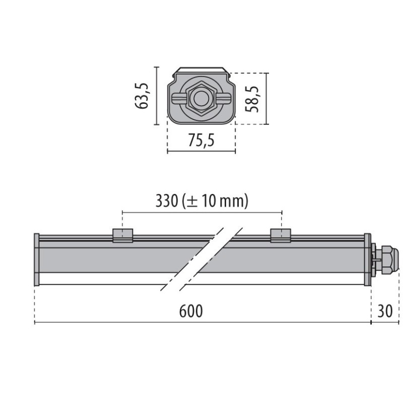 Plafoniera stagna 60 cm 18W luce 4000K Copmpleta di Led Prisma Norma+ 305948
