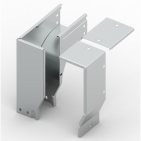 Curva Destra in Discesa 90 Gradi Sghemba 80X80 Zincata Sati 1041951