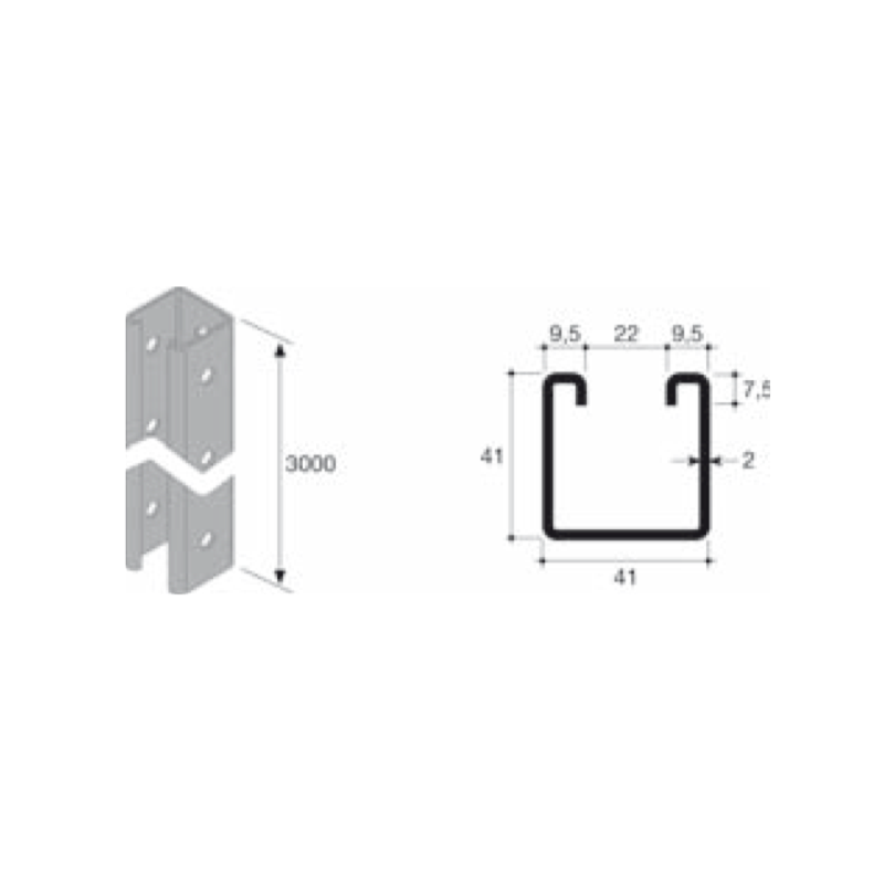 Profilo per Sospensioni Asolato 41X41X2,0 Zincato 3MT Sati 2020202