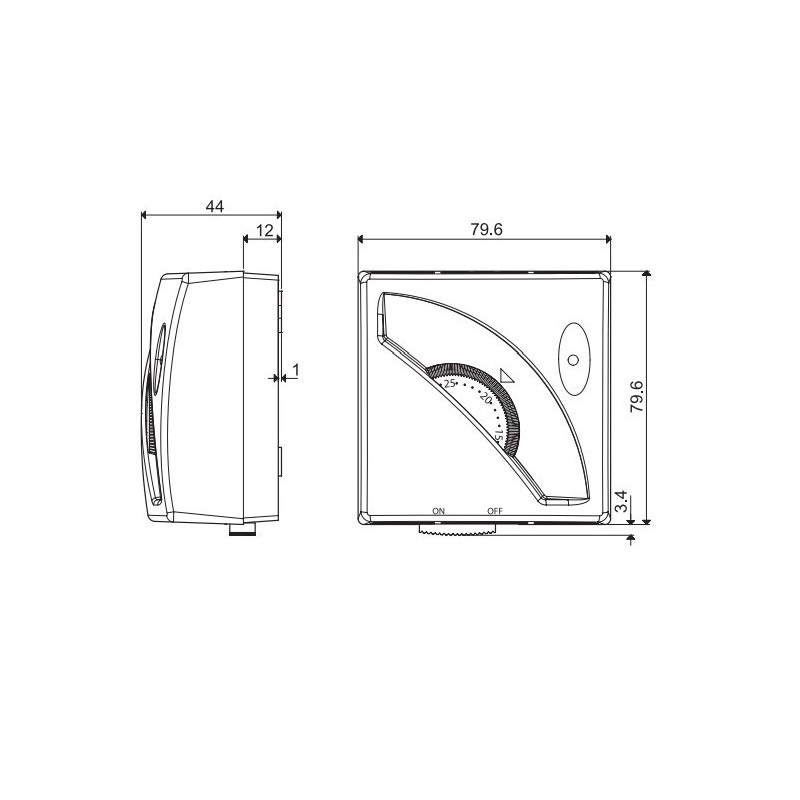 Termostato ambiente da Parete con comando On Off Finder 1T011