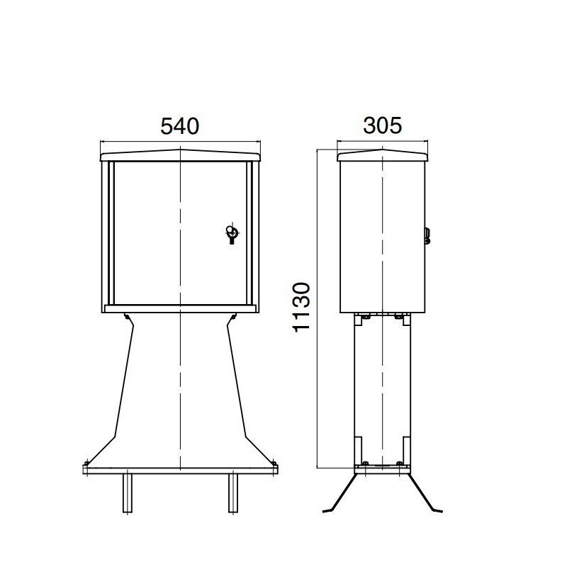 Armadio in vetroresina 1130x540X305 per gruppi di misura OEC AREA-BS misure