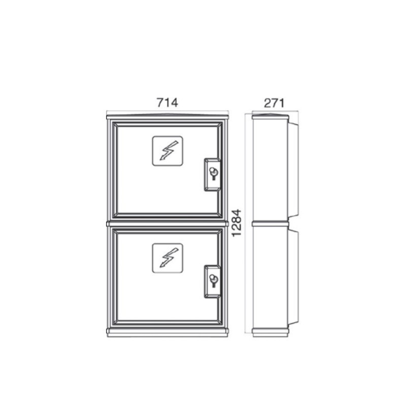Armadio in vetroresina doppio scomparto 1284x714X271 OEC AREC-SS