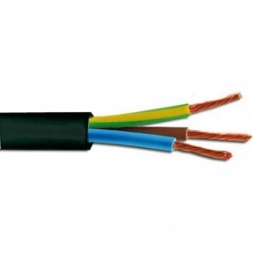 Cavo Gommato 3X0.75MMQ - nero Matassa da 100 Mt