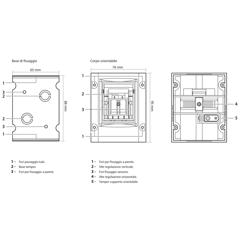 Supporto Orientabile per Rilevatore Tripla Tecnologia Bticino 4293