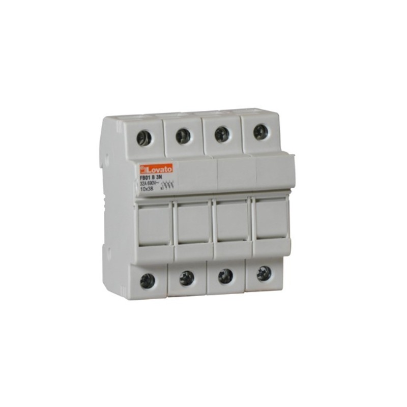 Portafusibile 3P+N per fusibili di misura 10x38 fino a 32A Lovato FB01B3N